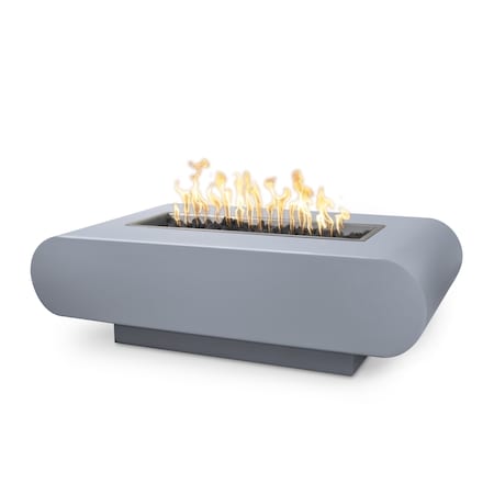 The Outdoor Plus 60 Rectangular La Jolla Fire Pit, Powder Coated Metal, Gray, Natural Gas OPT-LAJPC60E12V-GRY-NG